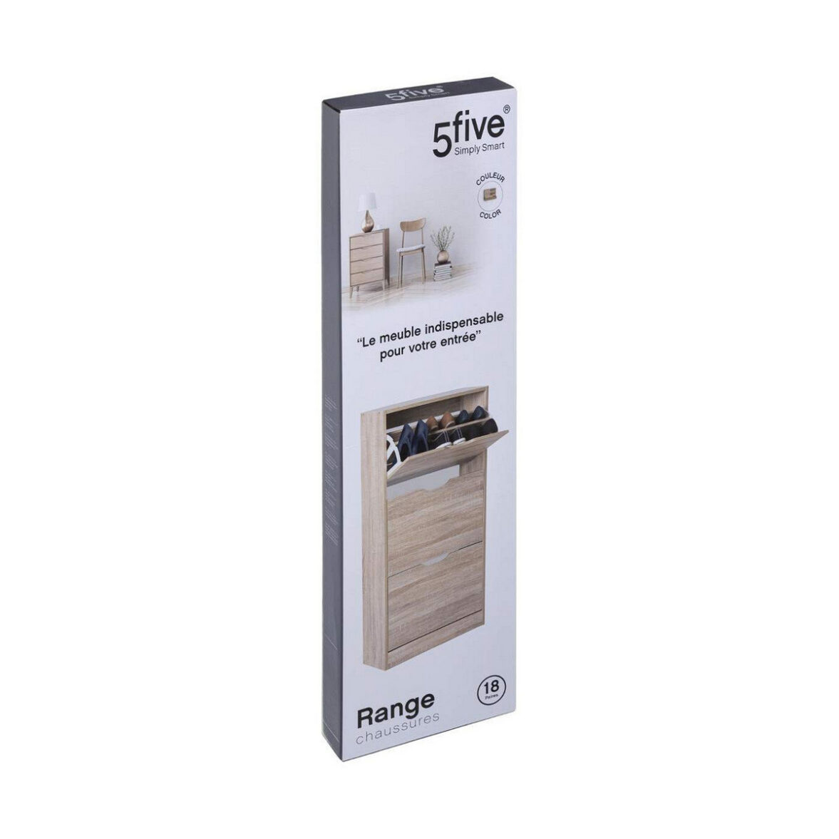 Zapatero 5five Simply Smart Gris claro Madera 115 x 60 x 24 cm - Imagen 3