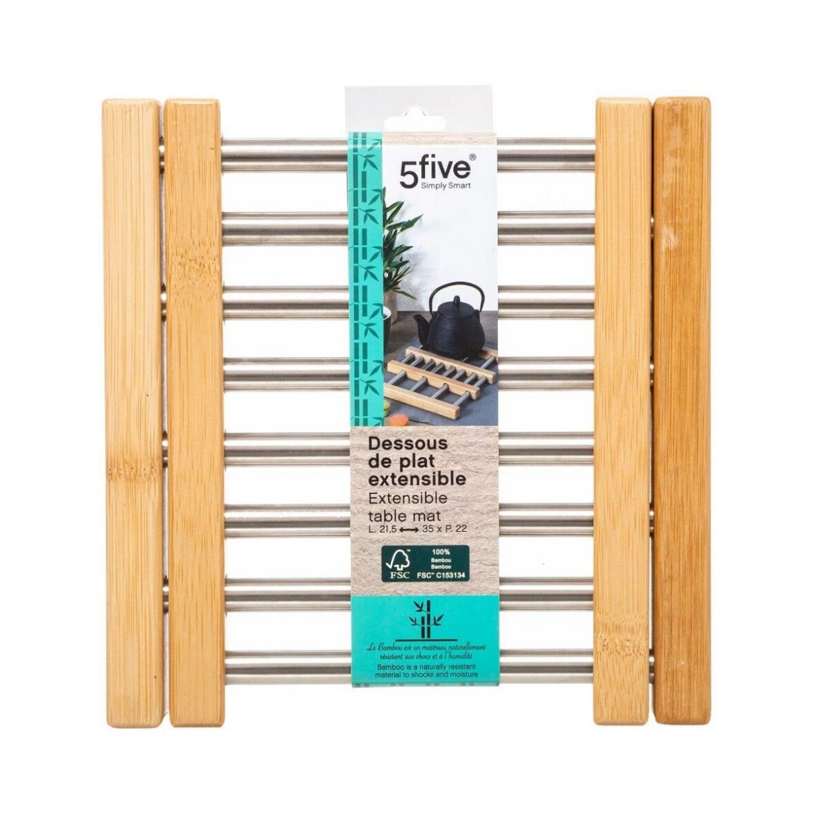Salvamantel Secret de Gourmet Natural Acero Inoxidable 35,2 x 22,2 x 2 cm Extensible - Imagen 3