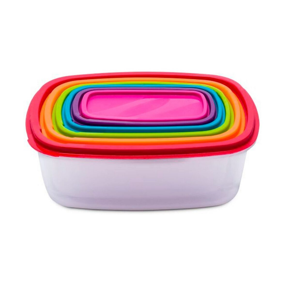 Set de 6 Fiambreras 5five Simply Smart Polipropileno 300 ml 225 ml 175 ml 12,5 ml 0,3 g 245 ml Multicolor Rectangular