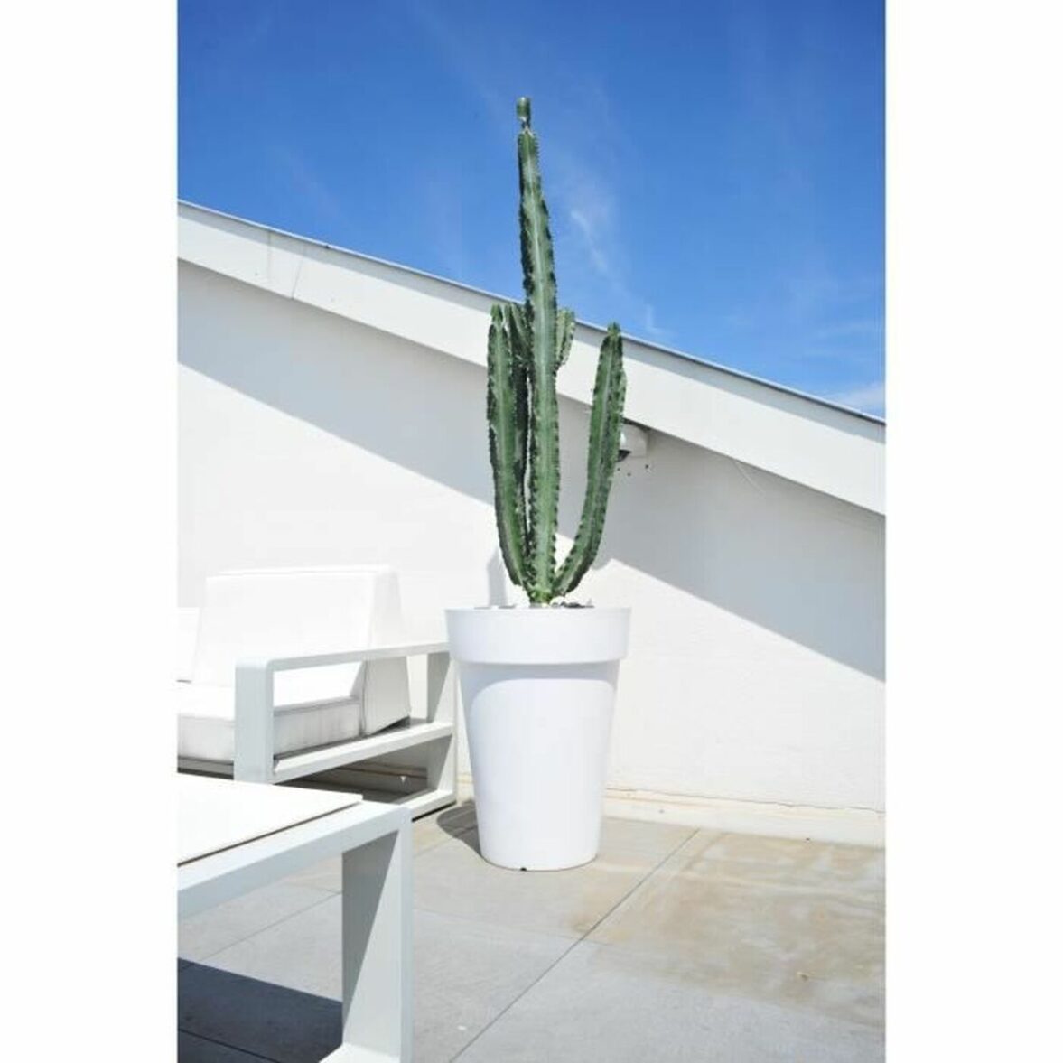 Maceta Riviera Blanco Plástico Cuadrada Ø 40 cm - Imagen 3