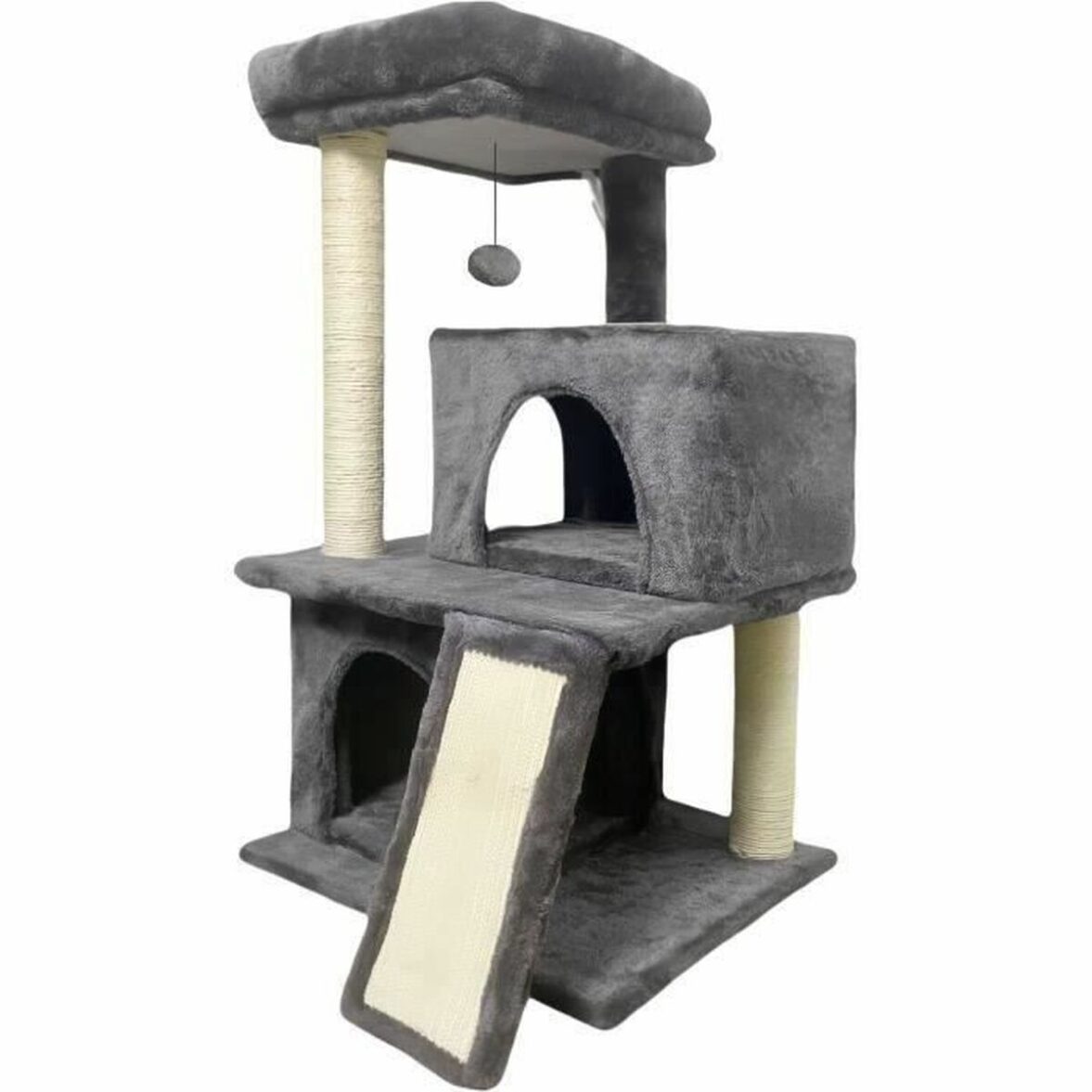 Rascador para Gatos FLOPI Dark Gris Felpa Madera (1 unidad)