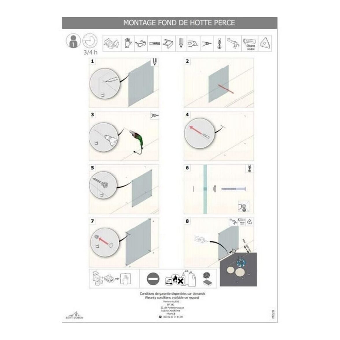 Campana Saint-Gobain Transparente De pared Cristal - Imagen 4