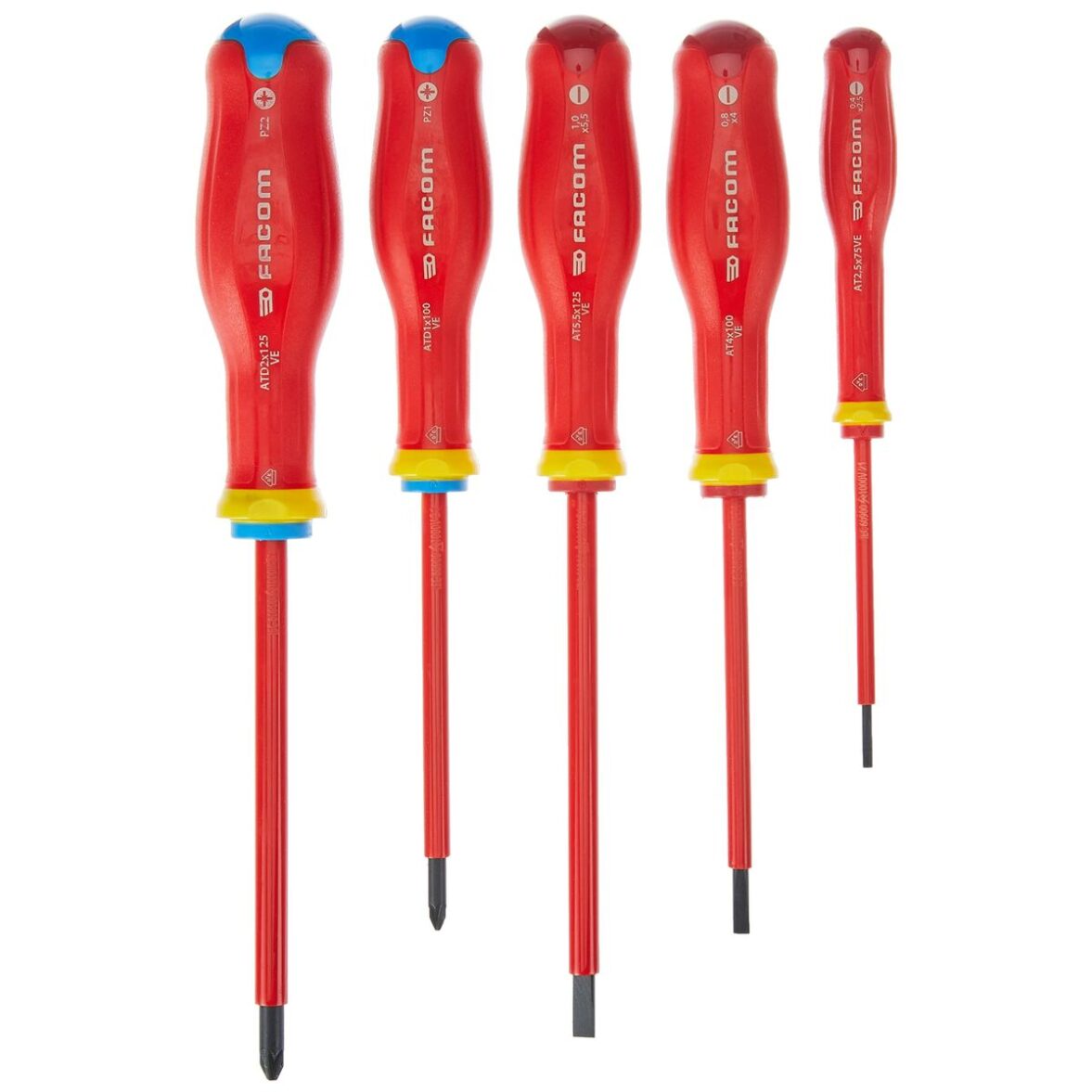 Set de Destornilladores Facom Protwist Isolated 1000V AT5VE.PB Plana Pozidriv 5 Piezas - Imagen 4