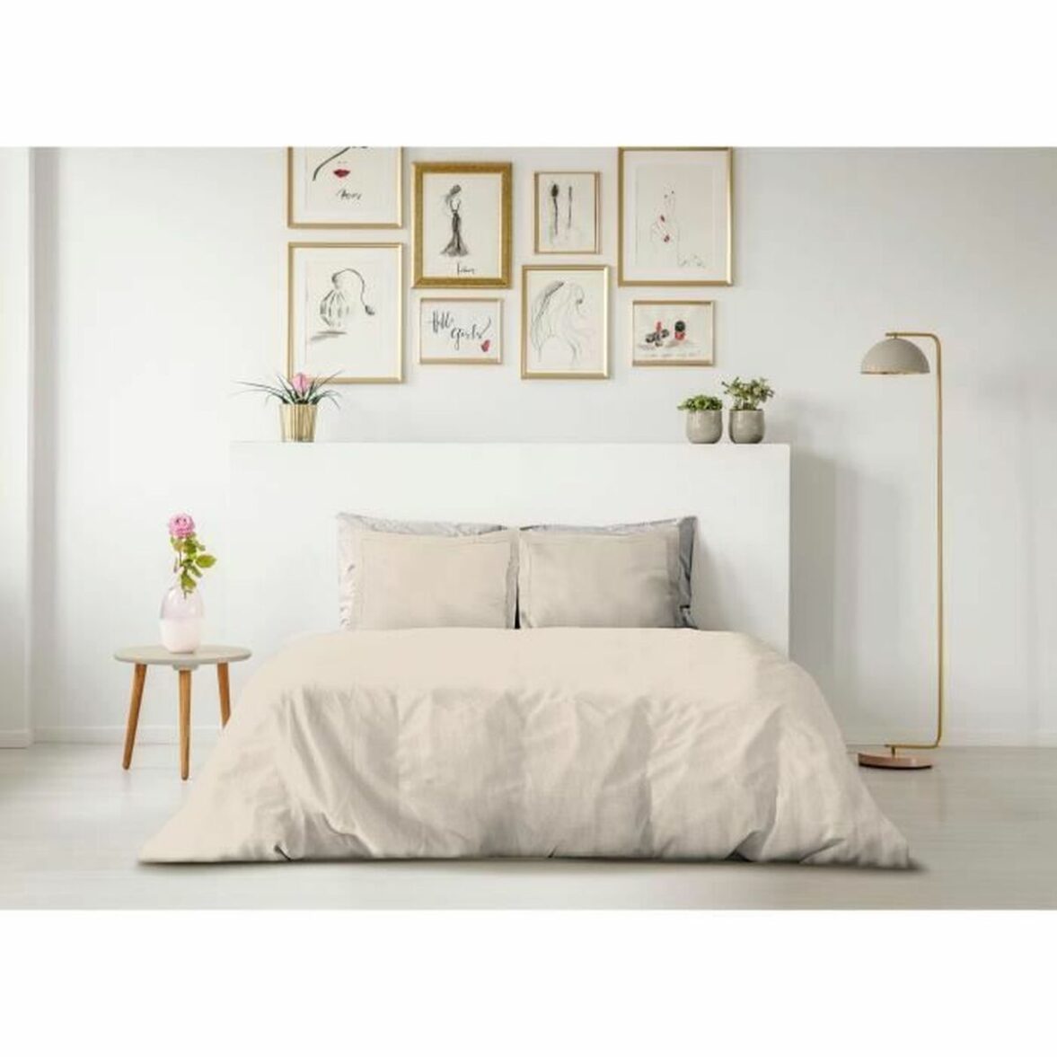 Funda Nórdica Lovely Home Beige Crema 220 x 240 cm - Imagen 3