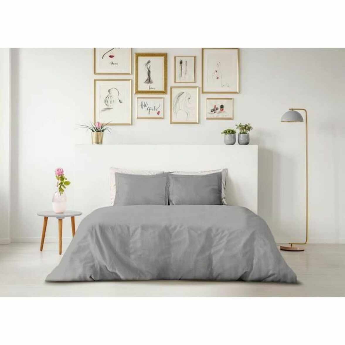 Funda Nórdica Lovely Home Gris Gris claro 240 x 260 cm - Imagen 3