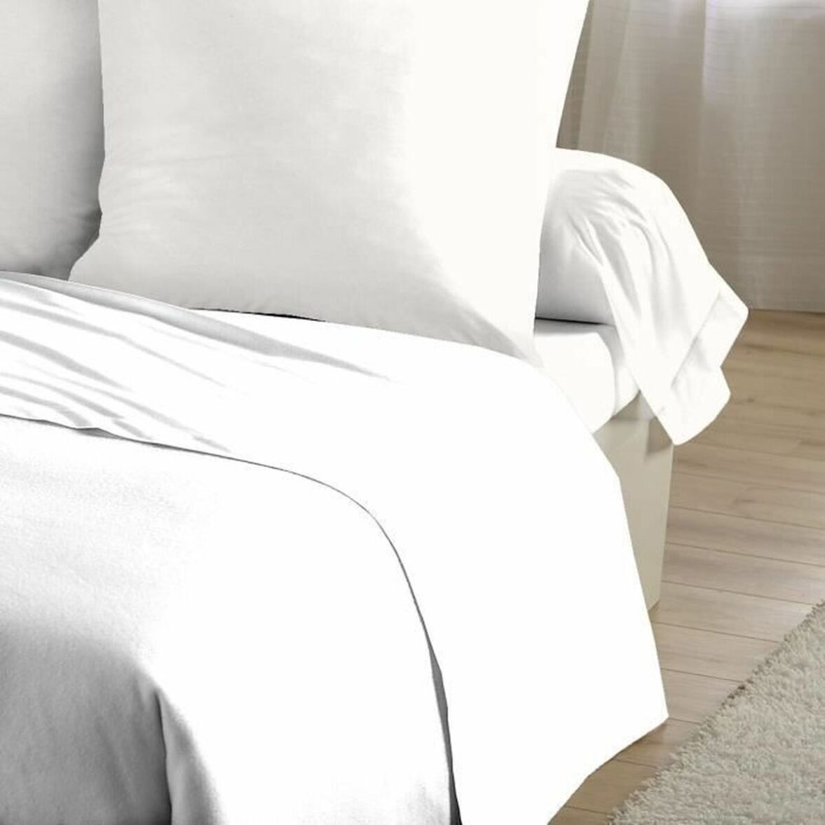Juego de Sábanas HOME LINGE PASSION Flat sheet Blanco Cama individual 180 x 290 cm - Imagen 4