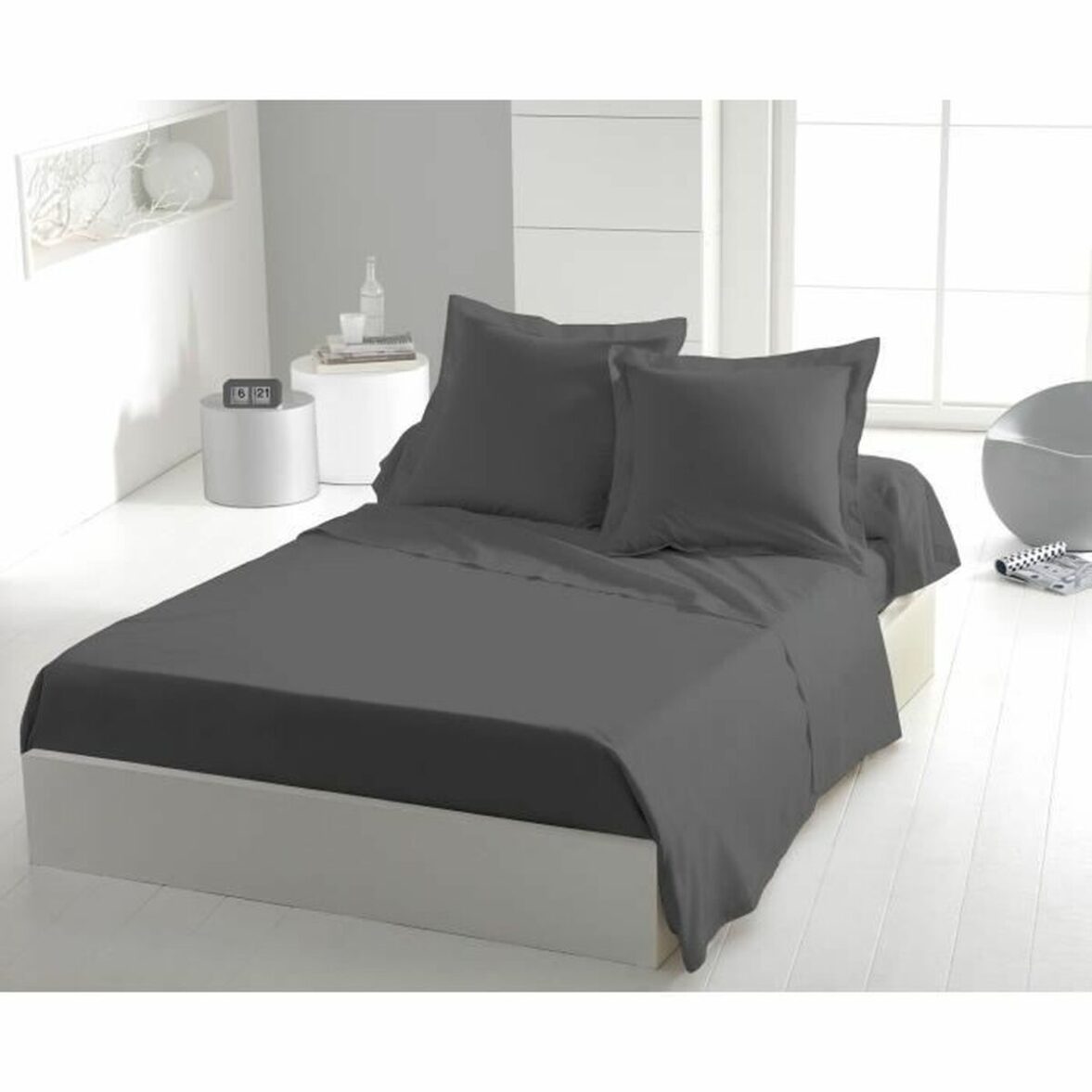 Juego de Sábanas HOME LINGE PASSION Flat sheet Gris Cama individual 180 x 290 cm