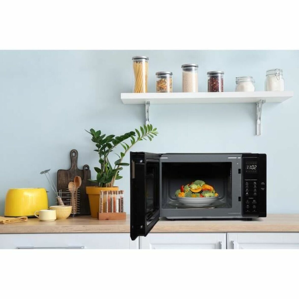 Microondas Continental Edison CEMO23B Negro noir 1280 W 23 L - Imagen 6