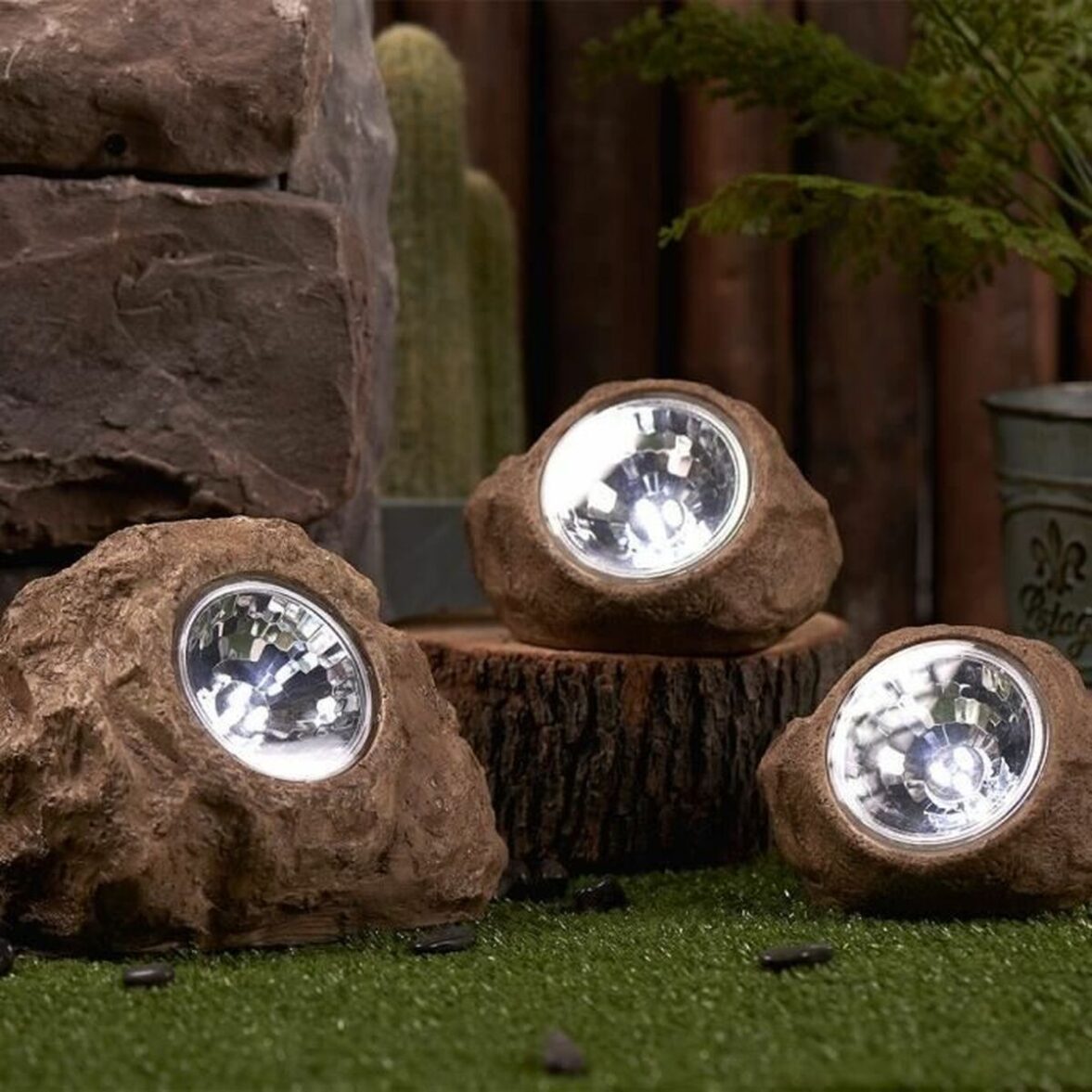 Lámpara solar Lumisky ROCKY BROWN Gris (3 Unidades) (3 Piezas) - Imagen 3