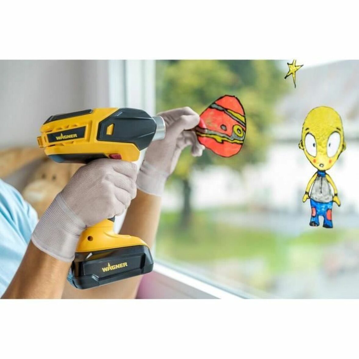 Pistola de aire caliente Wagner 100 W 18 V Amarillo - Imagen 3
