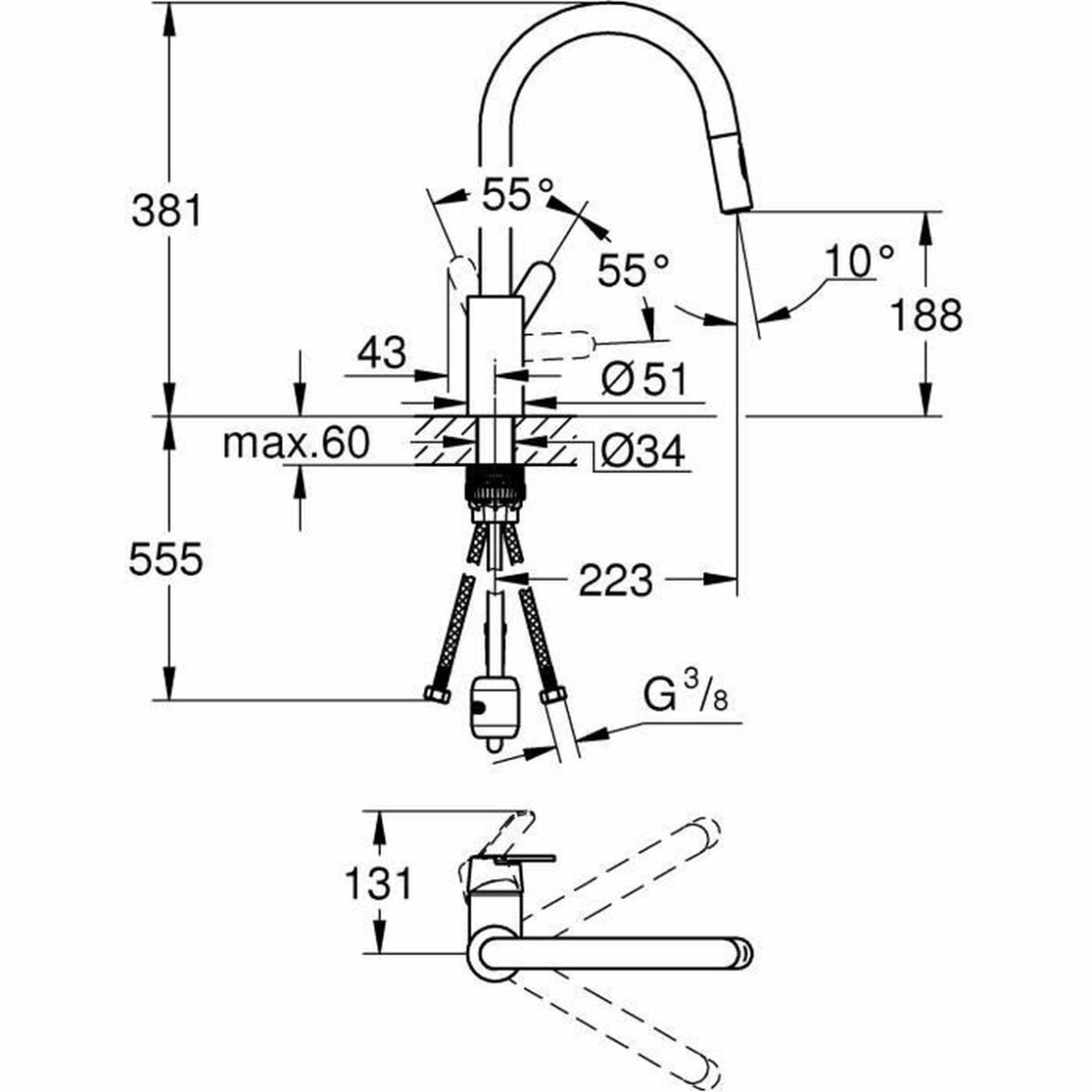 Grifo Monomando Grohe 31484001 - Imagen 6