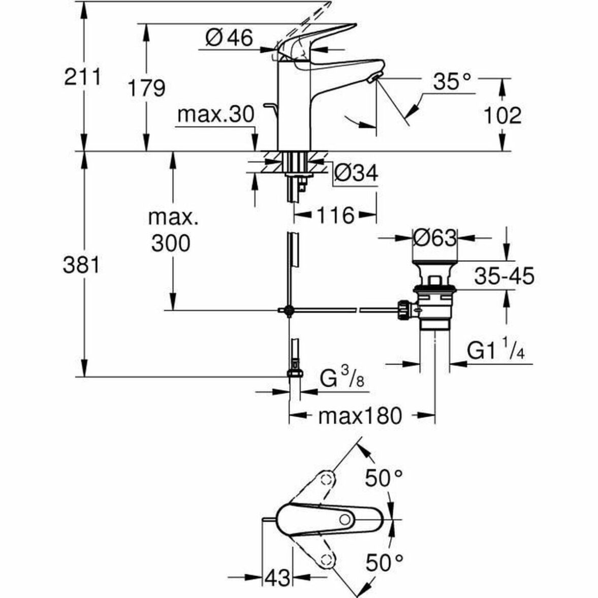 Grifo Monomando Grohe Metal - Imagen 3