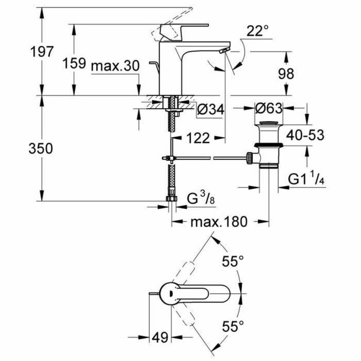 Grifo Monomando Grohe 23454000 Metal - Imagen 3