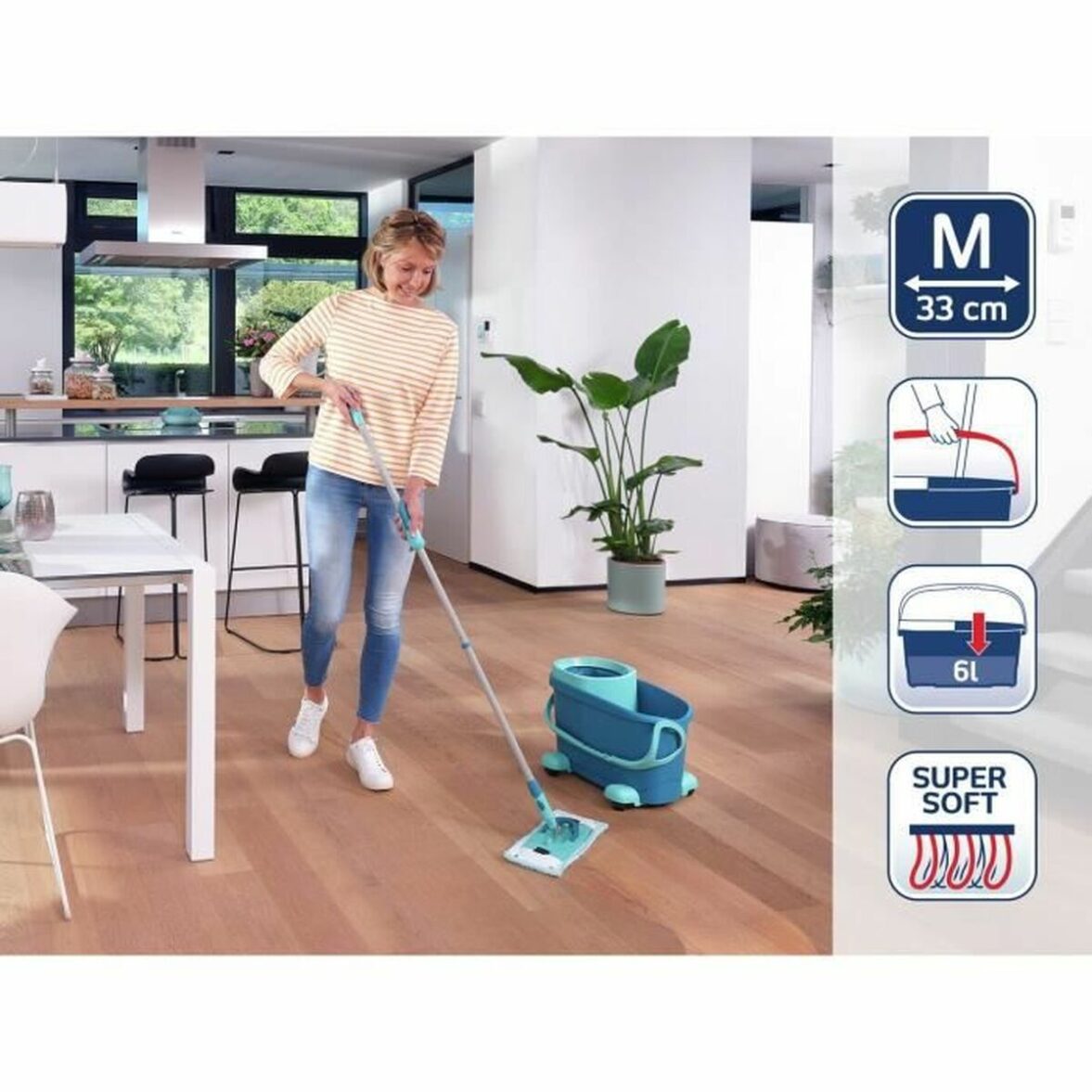 Mopa Fregona con Cubo Leifheit 52121 6 L - Imagen 3