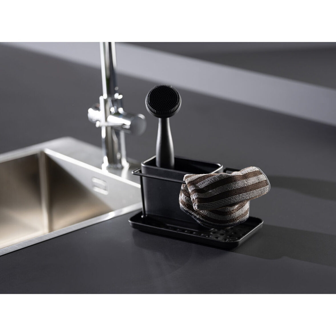 Organizador de fregadero Wenko Orio 55078100 Negro - Imagen 5