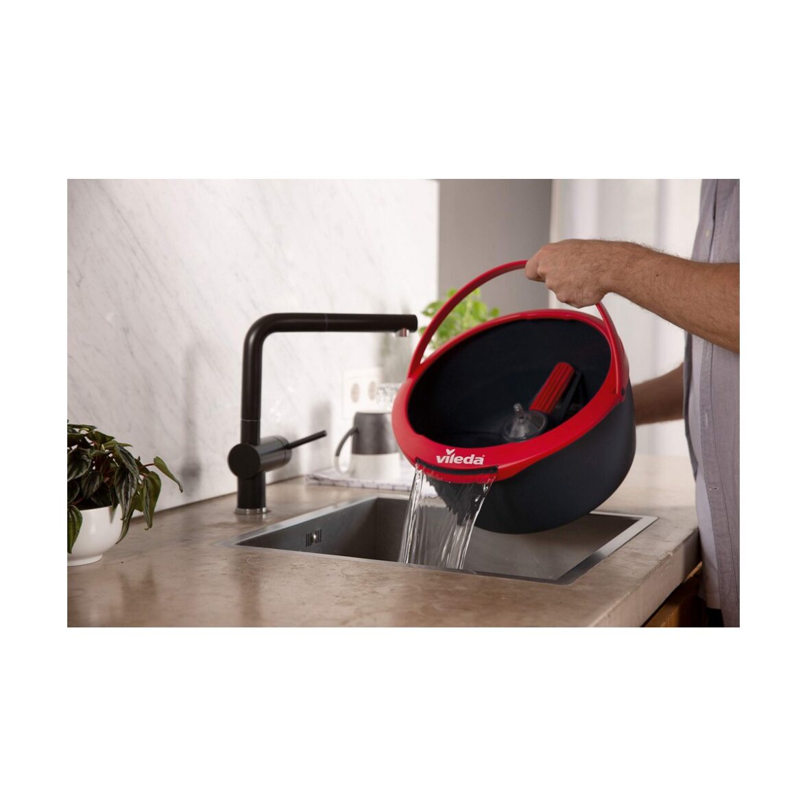 Mopa Fregona con Cubo Vileda Spin & Clean Giratorio Polipropileno - Imagen 3