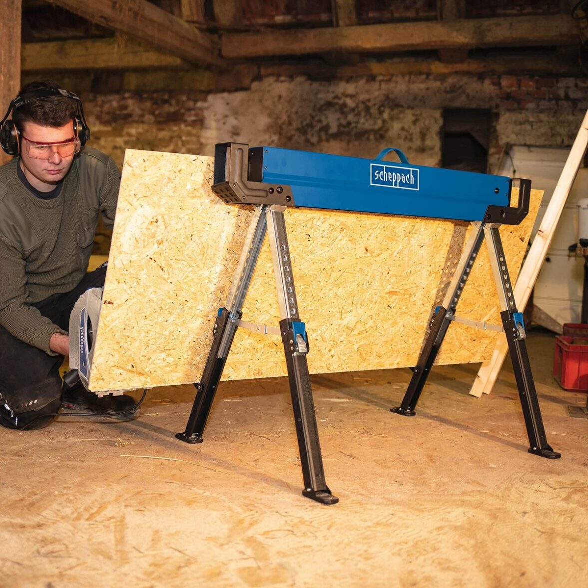 Juego de caballetes Scheppach MWB600 Acero 82 cm (2 Unidades) - Imagen 5
