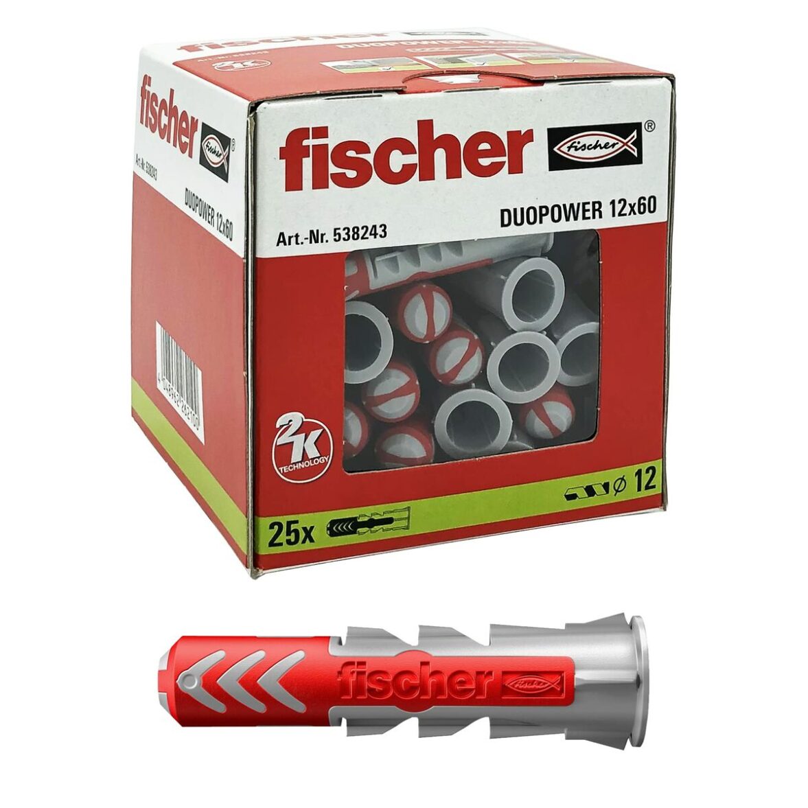 Tacos Fischer DuoPower 538243 Nailon Ø 12 x 60 mm (25 Unidades) - Imagen 4
