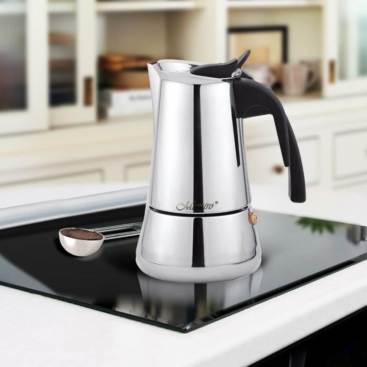 Cafetera Italiana Feel Maestro MR-1660-6 Negro Plateado Acero Inoxidable 18/10 300 ml 6 Tazas - Imagen 3