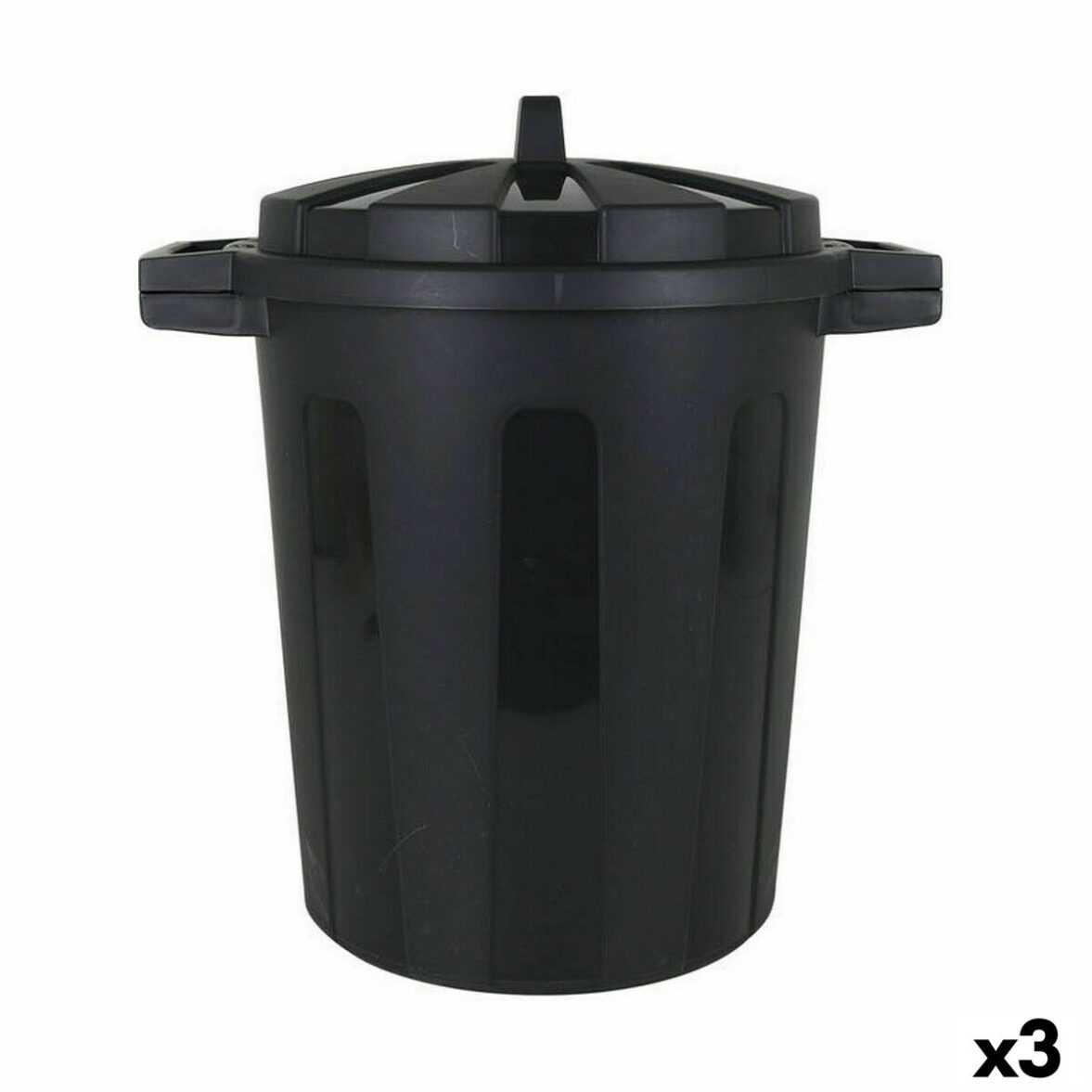 Cubo para la Basura Dem 50 L Negro 55 x 41 x 54 cm (3 Unidades)