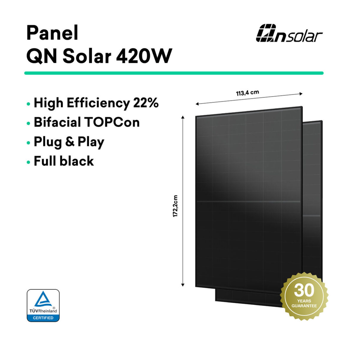 TORNASOL Kit solar autoinstalable 800W,x2 paneles solares rígidos, bifaciales, incl. 60º - Imagen 9