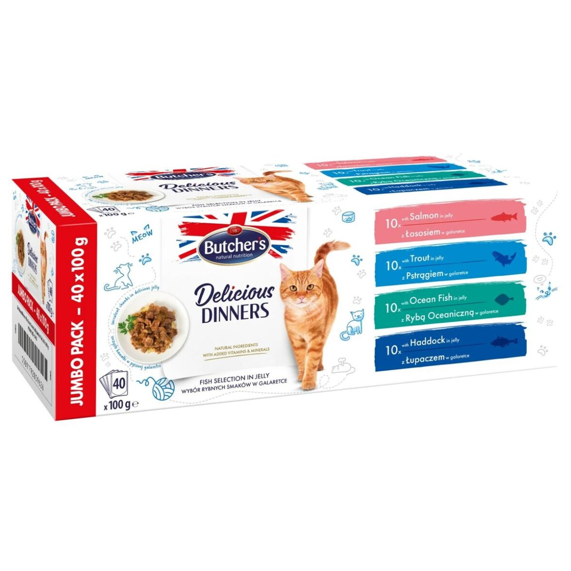 Comida para gato Butcher's Delicious Dinners Pescado 40 x 100 g