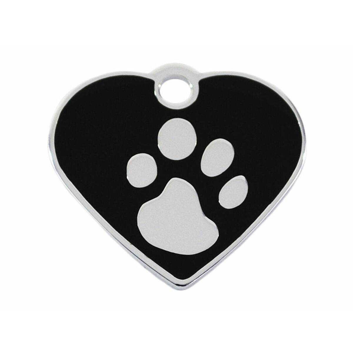 Placa identificativa Imarc Heart Negro Plateado