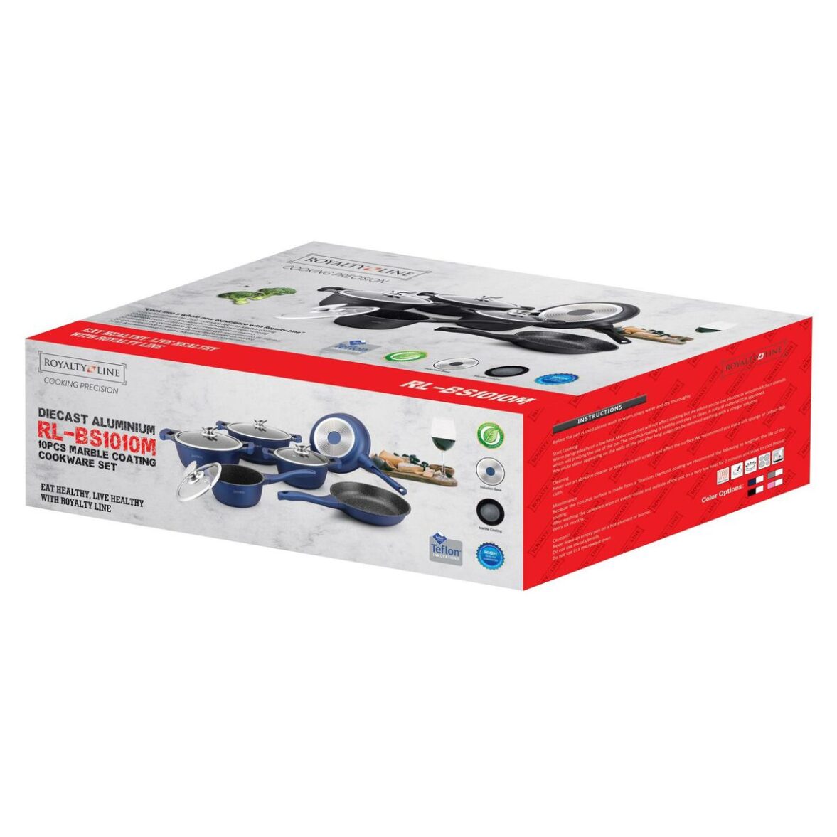 Batería de Cocina Royalty Line BS1010M Negro Rojo 10 Piezas - Imagen 3