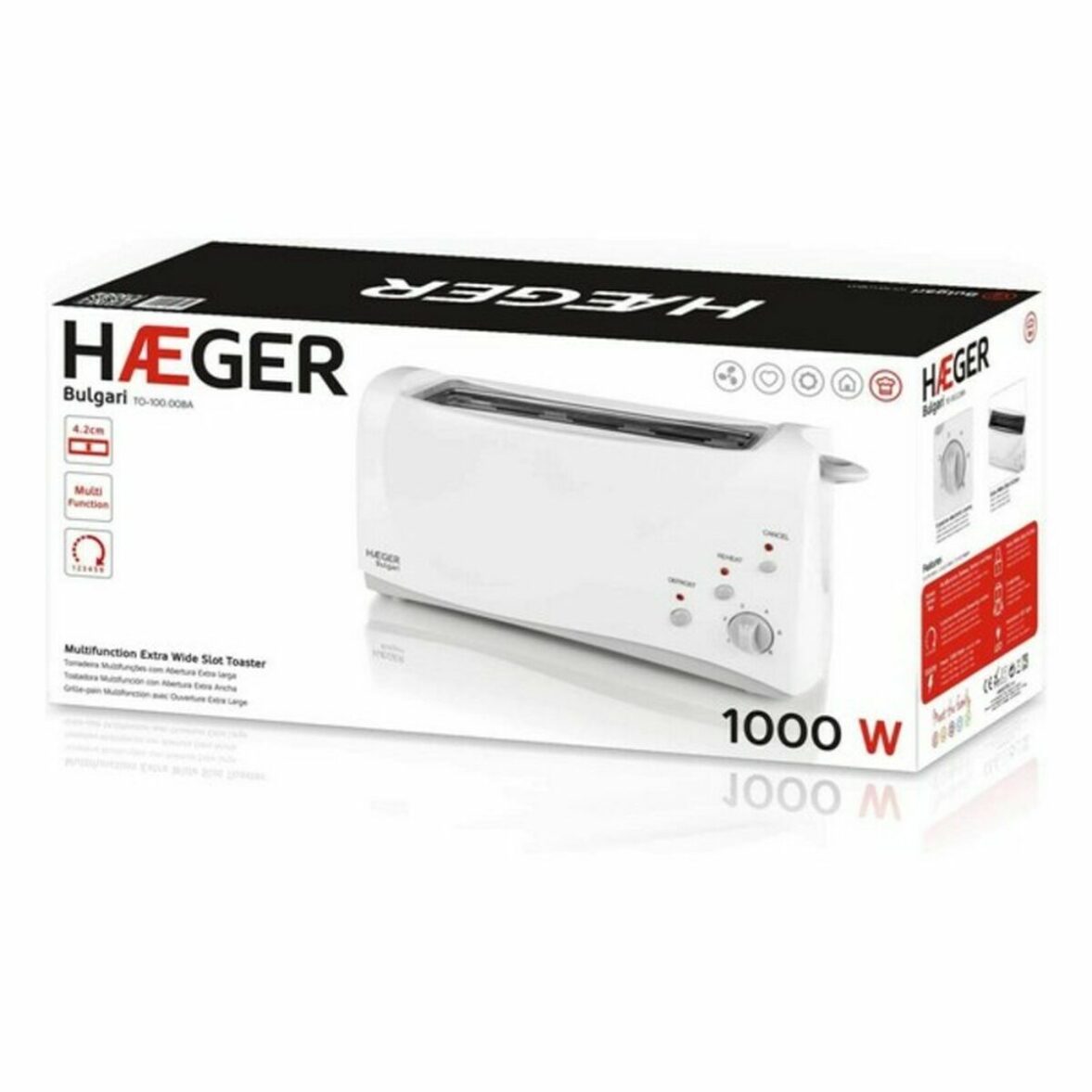 Tostadora Haeger TO-100.008A Multifunción 1000 W Blanco - Imagen 3