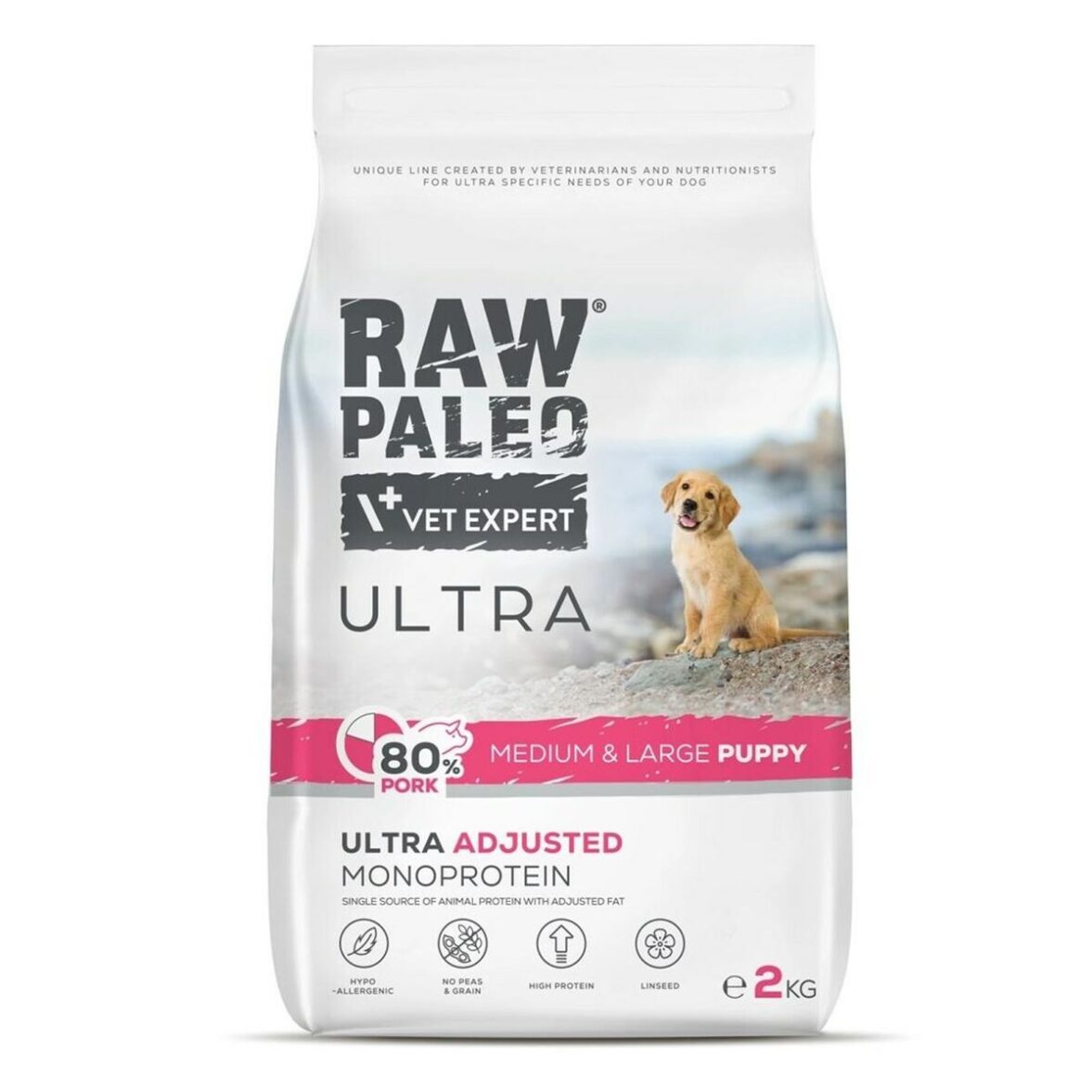 Pienso VETEXPERT RAW PALEO Ultra Pork Medium & Large Puppy Cerdo 2 Kg