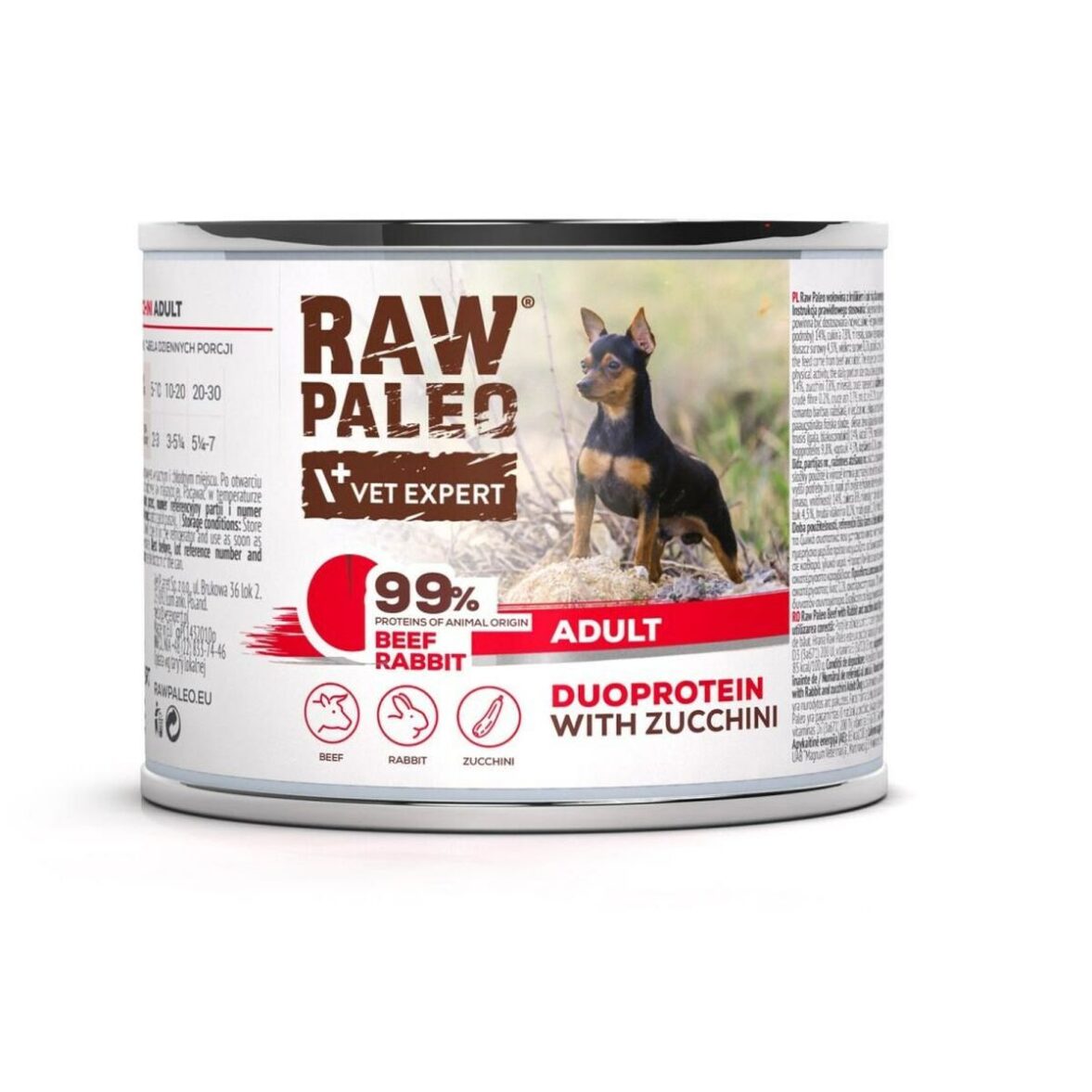 Comida húmeda VETEXPERT RAW PALEO Carne de vacuno 200 g