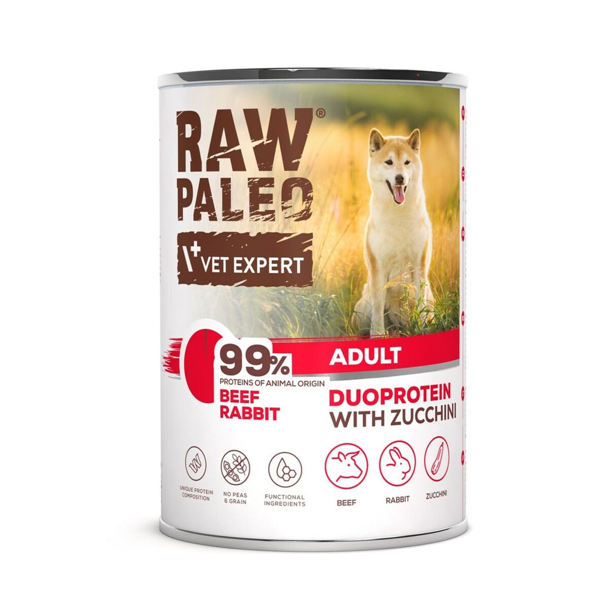 Comida húmeda VETEXPERT RAW PALEO Carne de vacuno 400 g