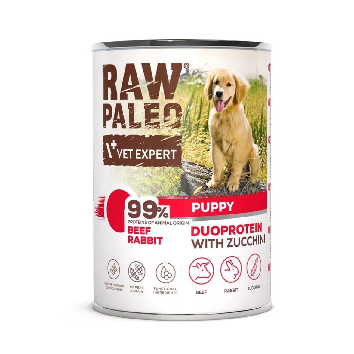 Comida húmeda VETEXPERT RAW PALEO Carne de vacuno 400 g