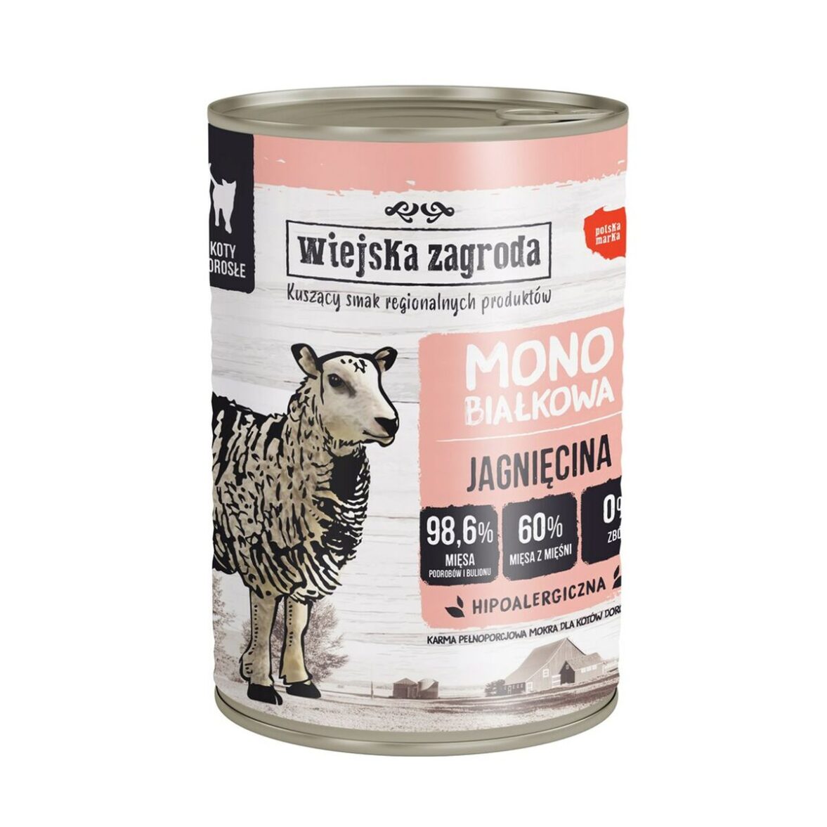 Comida para gato WIEJSKA ZAGRODA Monoproteína Cordero 400 g