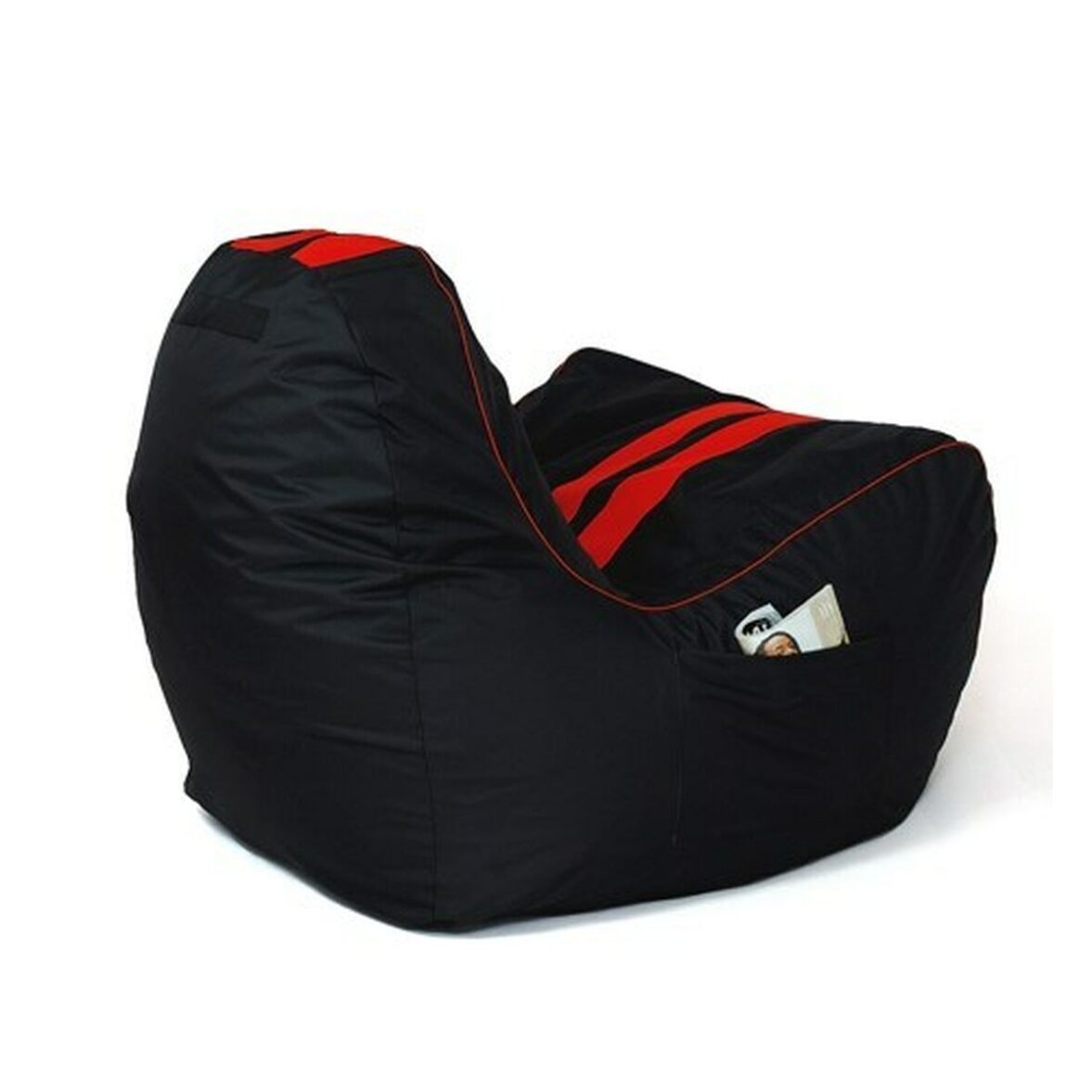 Puff GO GIFT Negro Rojo Oxford tejido antidesgarros Cuero ecológico 140 x 100 x 100 cm 140 x 100 cm - Imagen 3