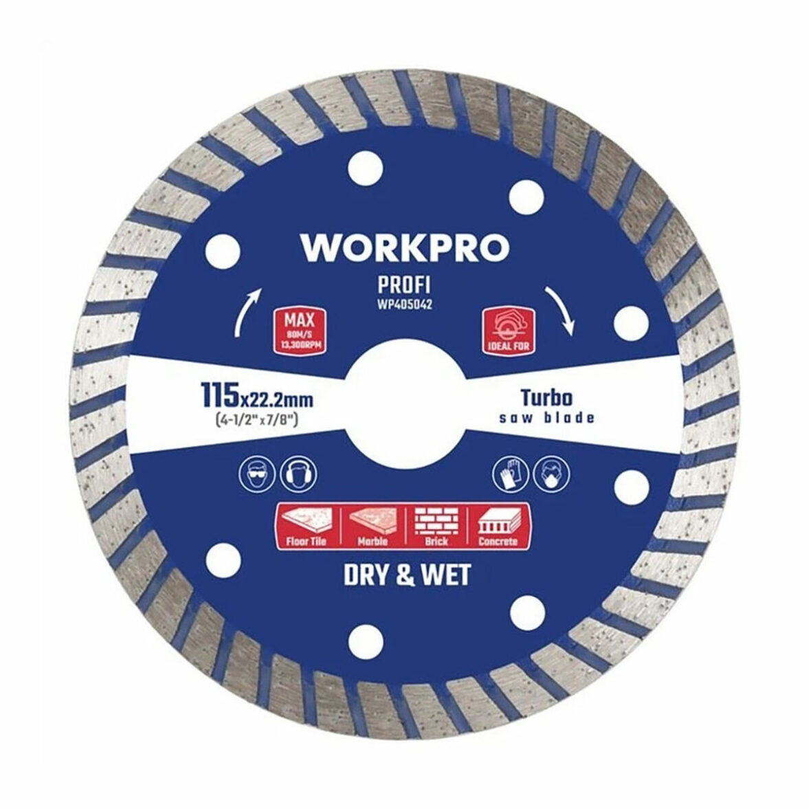 Disco de corte diamantado Workpro Profi Turbo