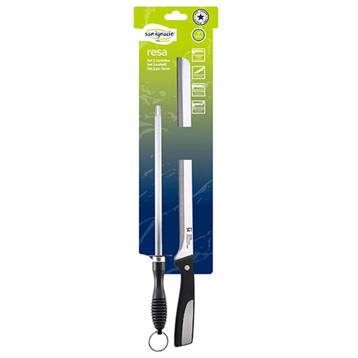 Cuchillo Jamonero San Ignacio SG-4362 Acero Inoxidable Chaira 2 Piezas - Imagen 4