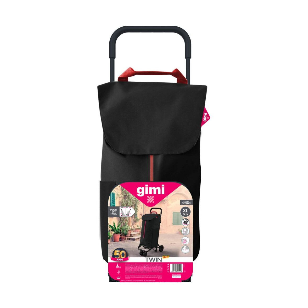 Carro de Compra Gimi Twin Urban Negro 50 L 39 x 52 x 95 cm - Imagen 5
