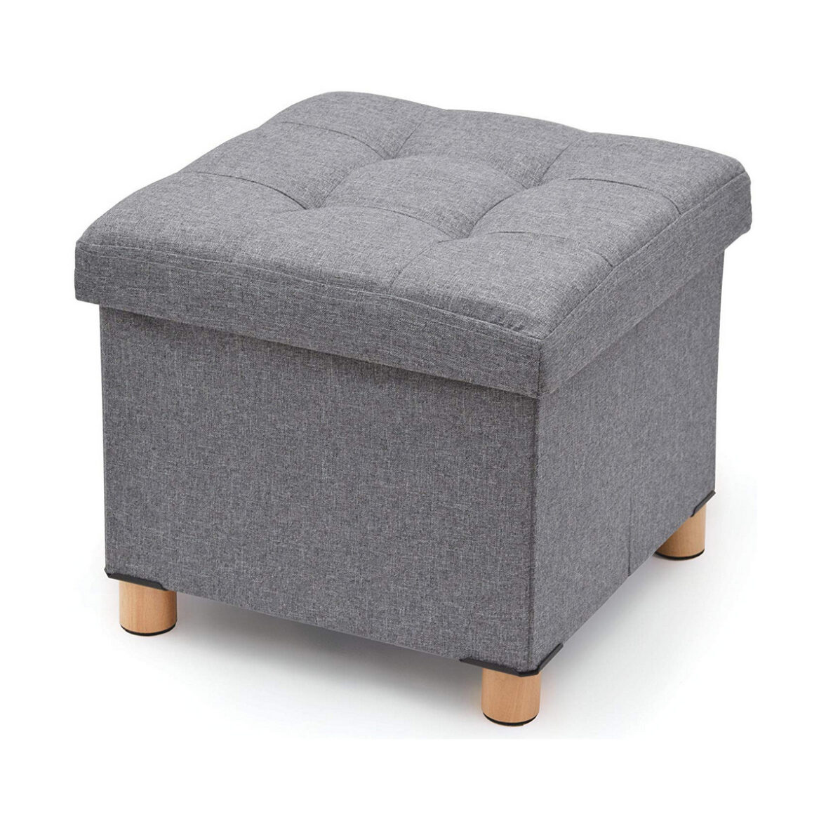 Puff Domopak Living Gris 38 x 38 x 34 cm Poliéster - Imagen 3
