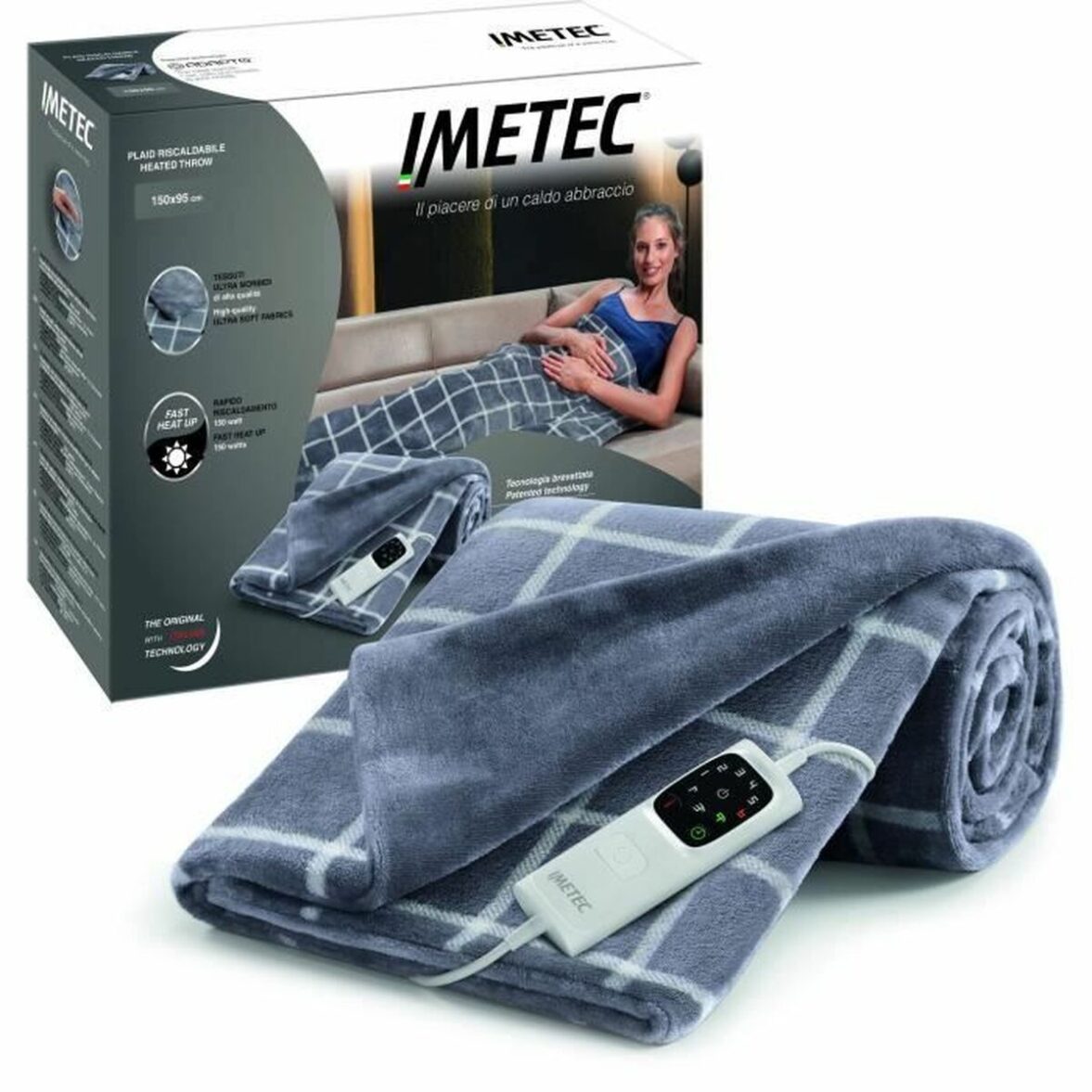 Manta Eléctrica IMETEC 16775 Gris Blanco/Gris - Imagen 6