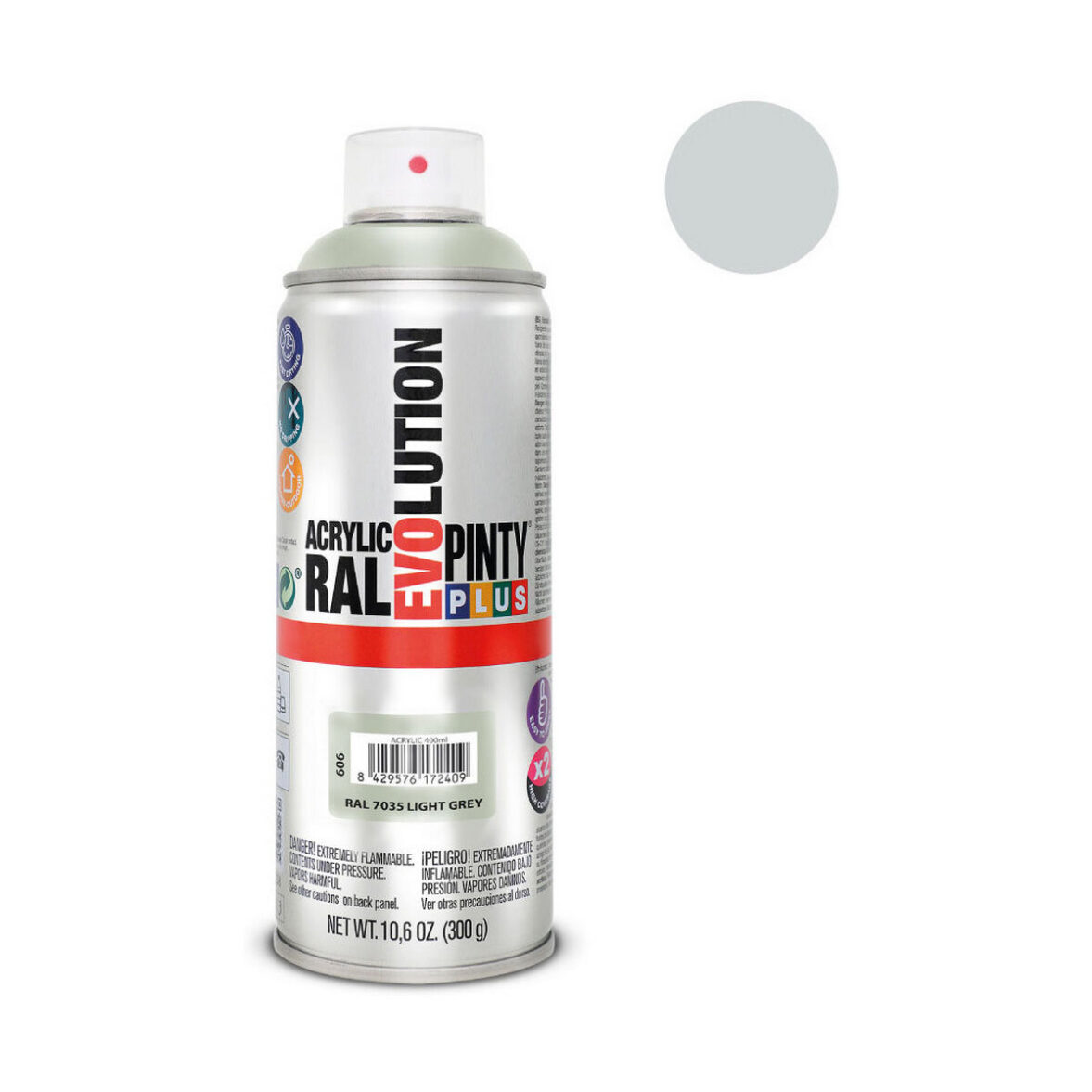 Pintura en spray Pintyplus Evolution RAL 7035 400 ml Gris claro - Imagen 3