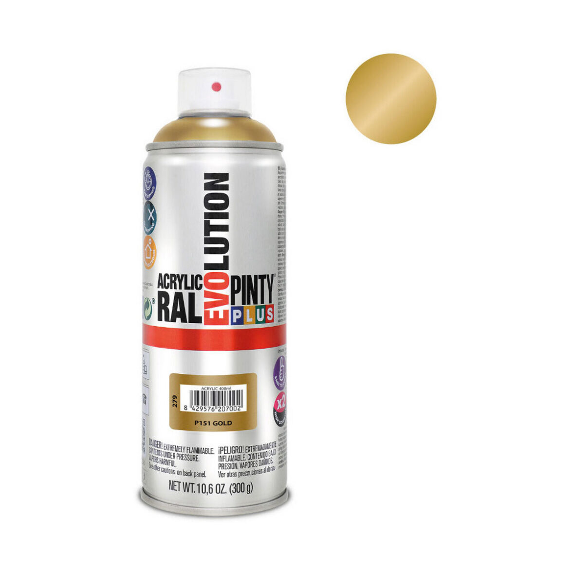 Pintura en spray Pintyplus Evolution P151 400 ml Oro - Imagen 3