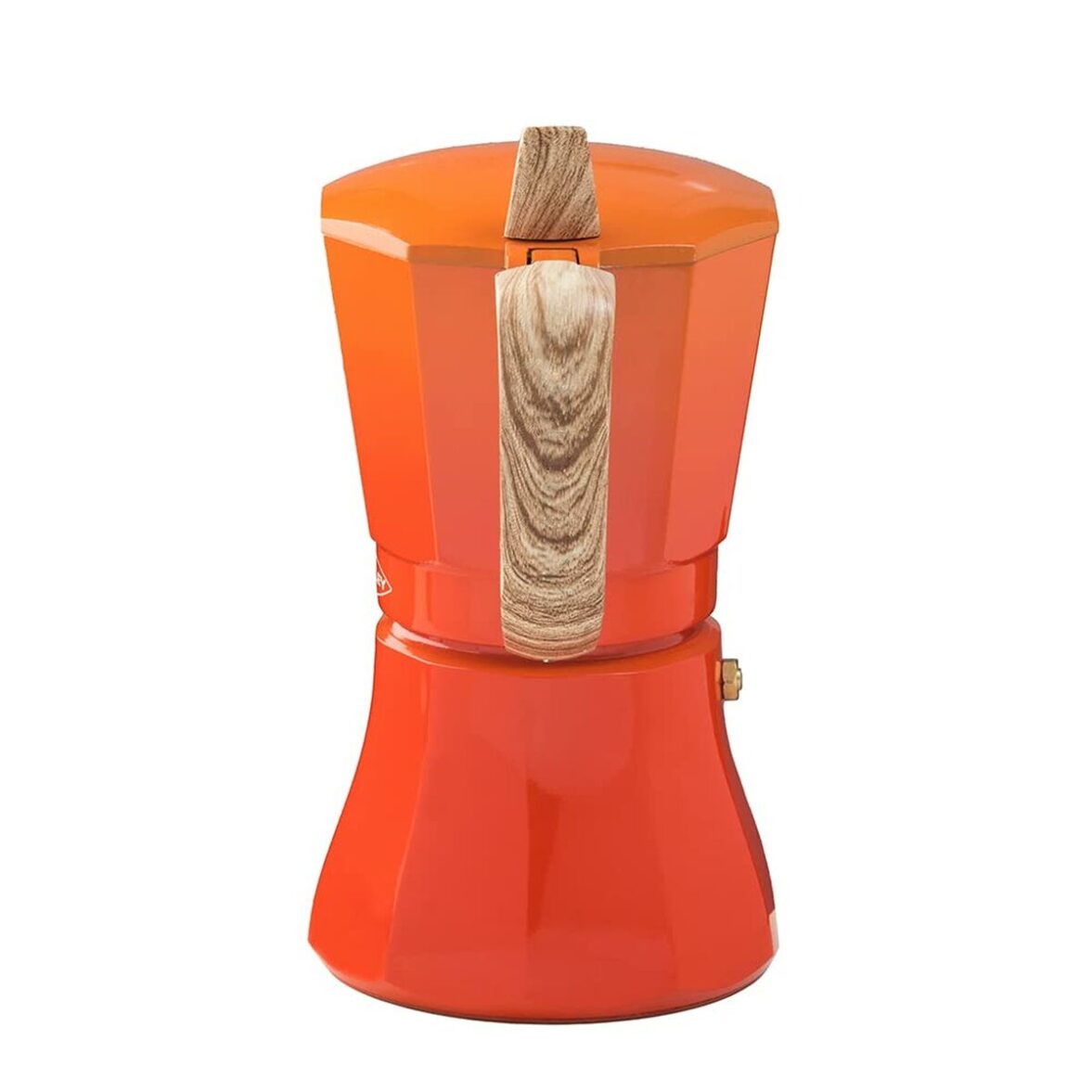Cafetera Italiana Oroley Petra Naranja Aluminio 6 Tazas - Imagen 4