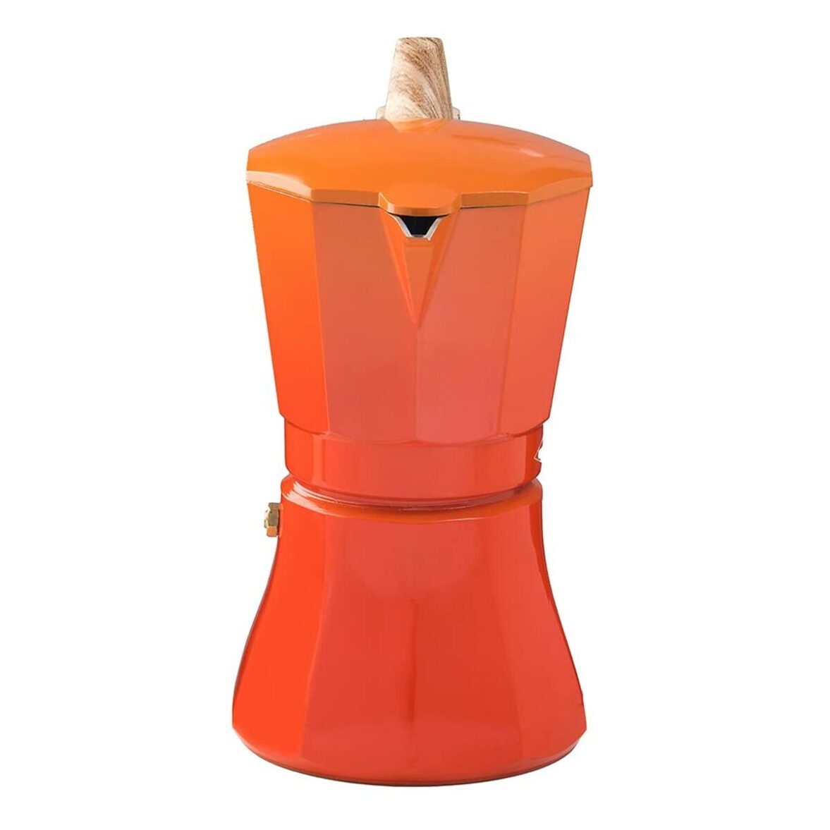 Cafetera Italiana Oroley Petra Naranja Aluminio 6 Tazas - Imagen 3