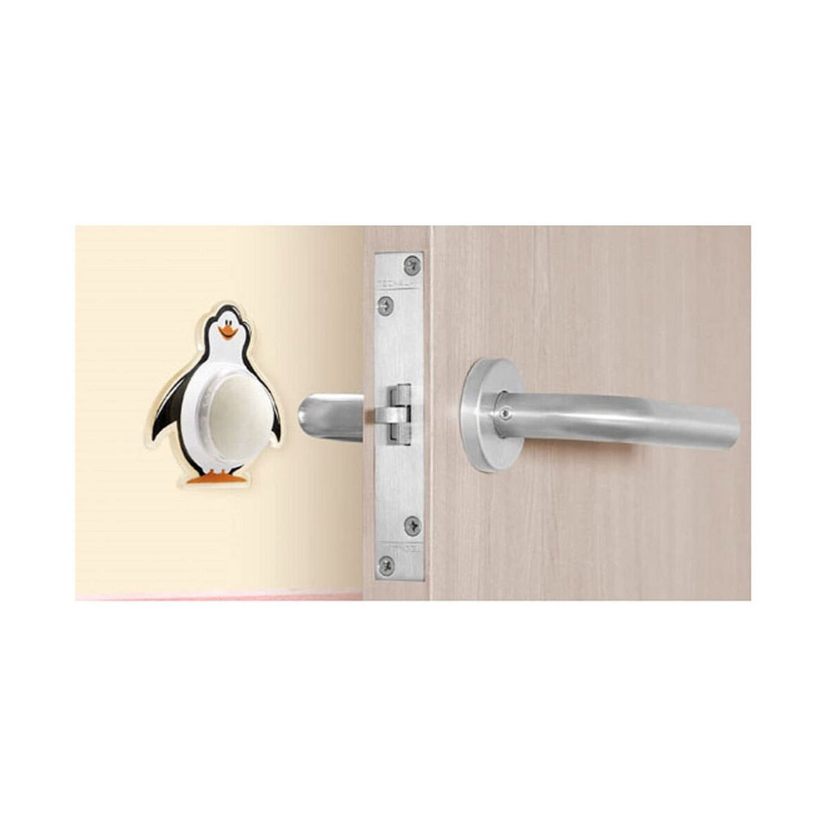 Tope Inofix Puertas Pingüino Adhesivo Blanco/Negro PVC - Imagen 4