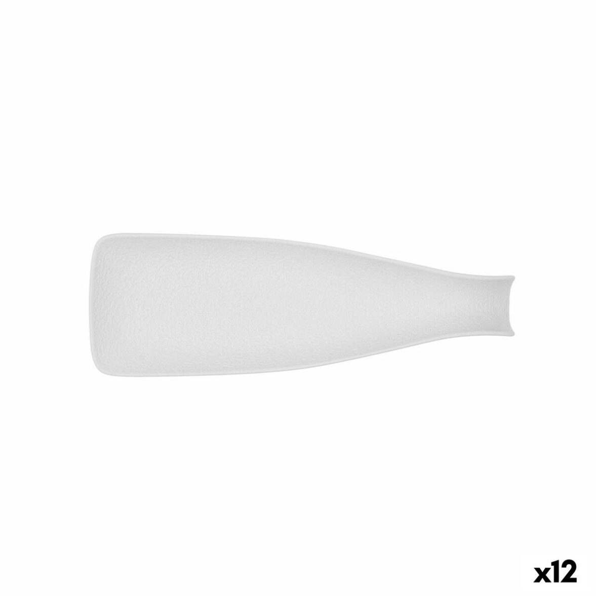 Bandeja de Aperitivos Bidasoa Fosil Blanco Cerámica Alúmina Botella 31 x 10,1 x 4 cm (12 Unidades)