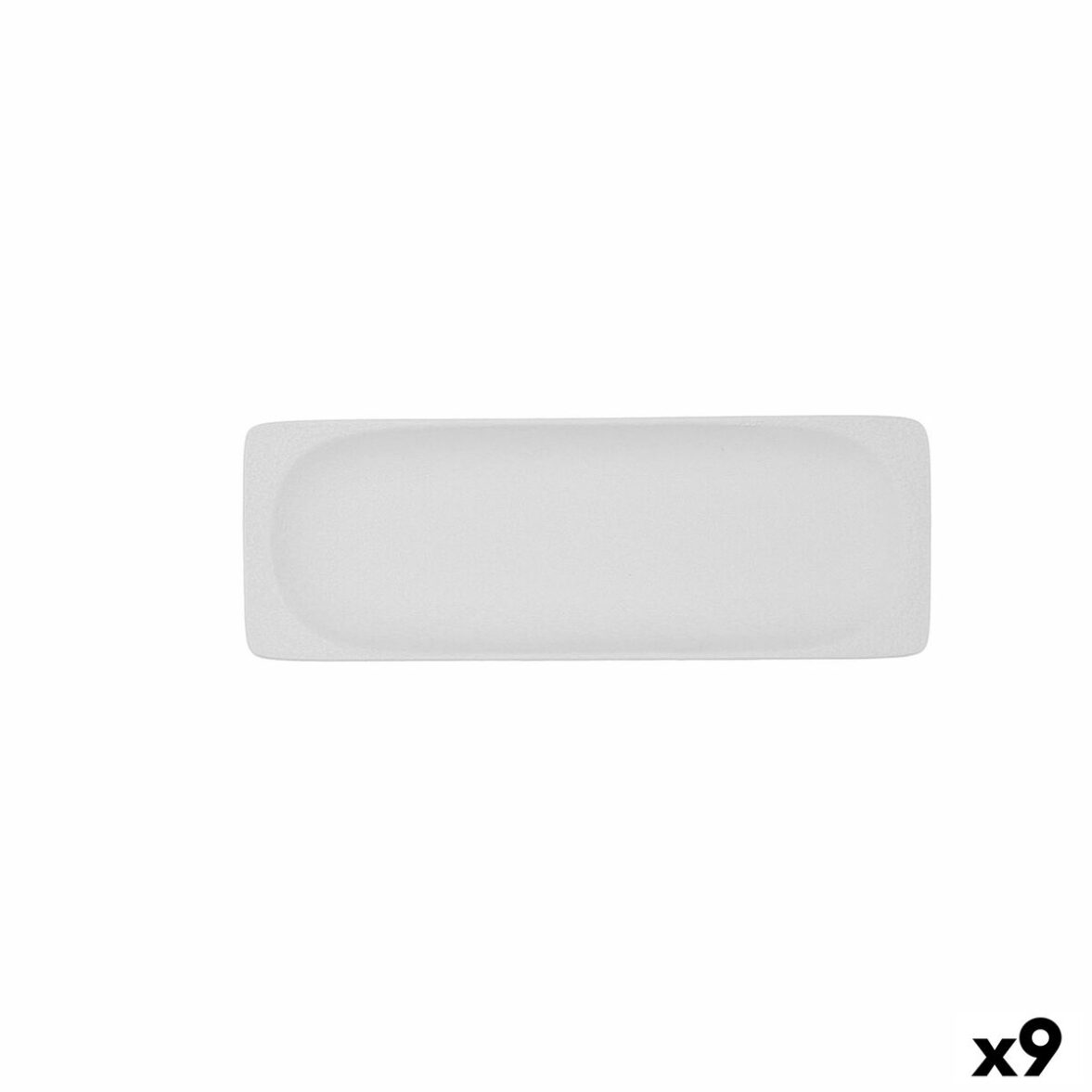 Bandeja de Aperitivos Bidasoa Fosil Blanco Cerámica Alúmina 25,6 x 9,1 x 2,3 cm (9 Unidades)