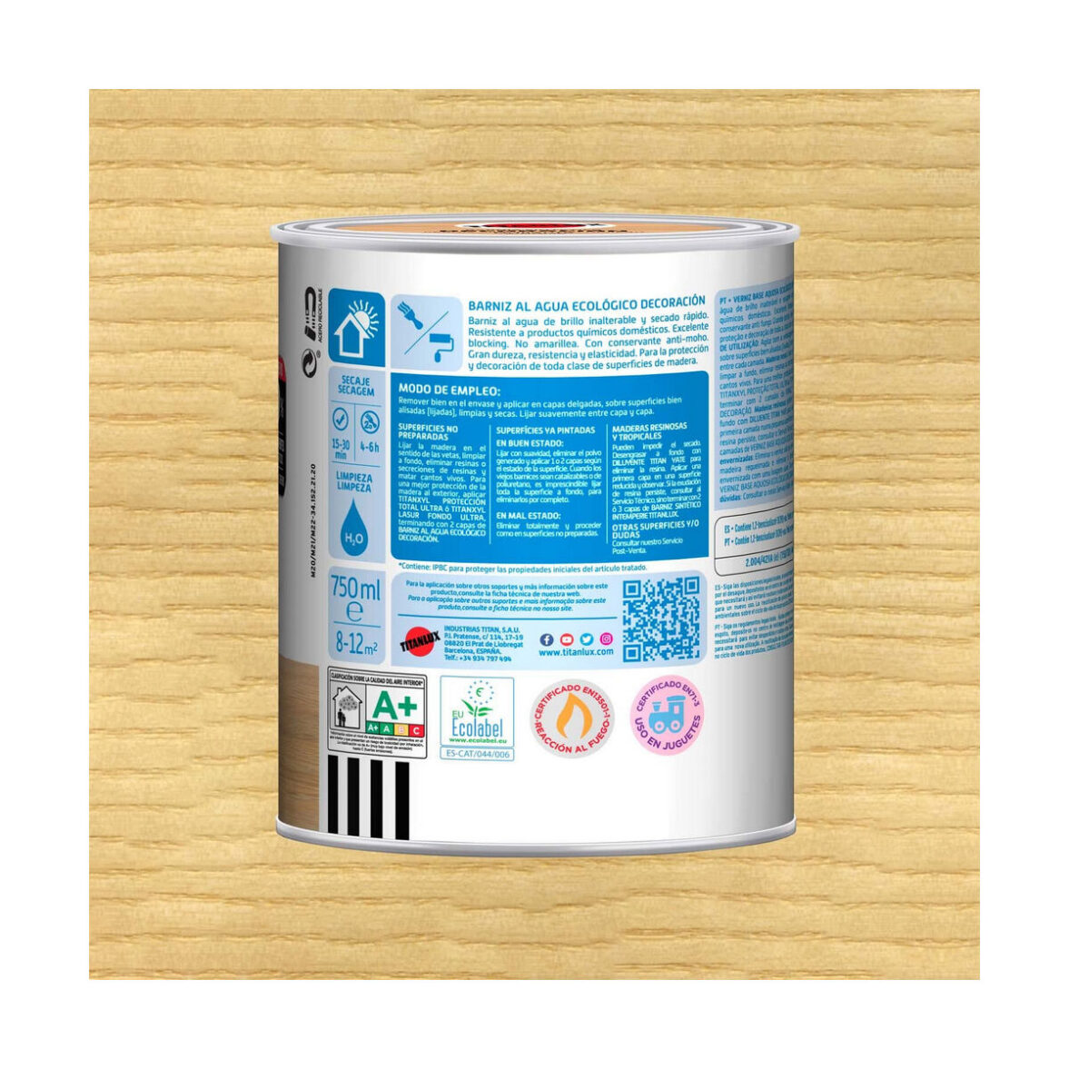 Barniz Titanlux m22100034 750 ml Incoloro Mate - Imagen 3