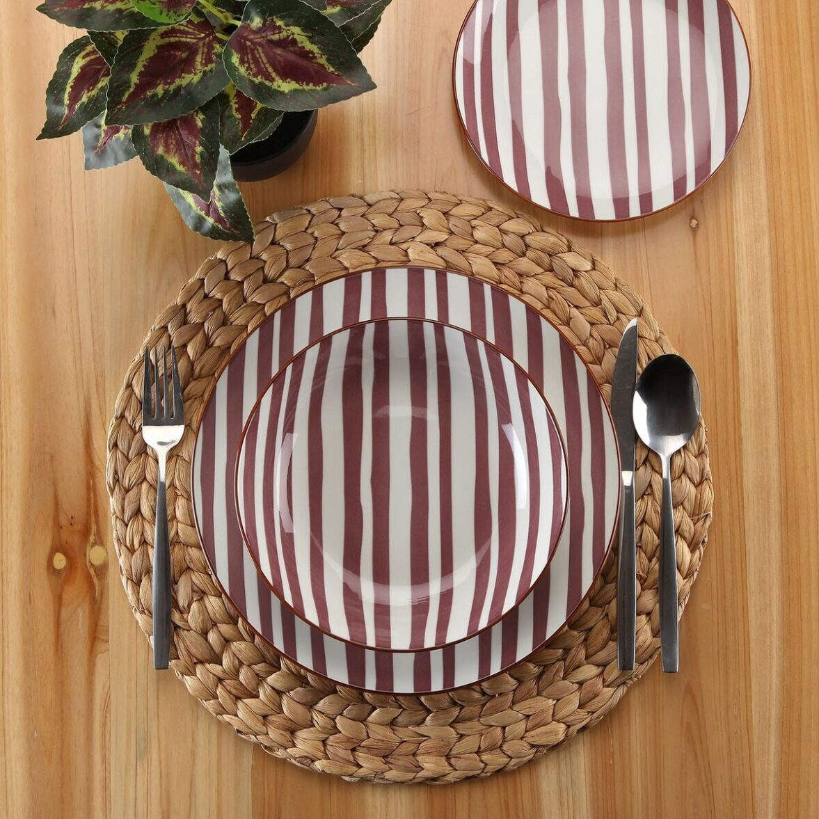 Set de Vajilla Versa Venecia 18 Piezas Marrón Porcelana - Imagen 3