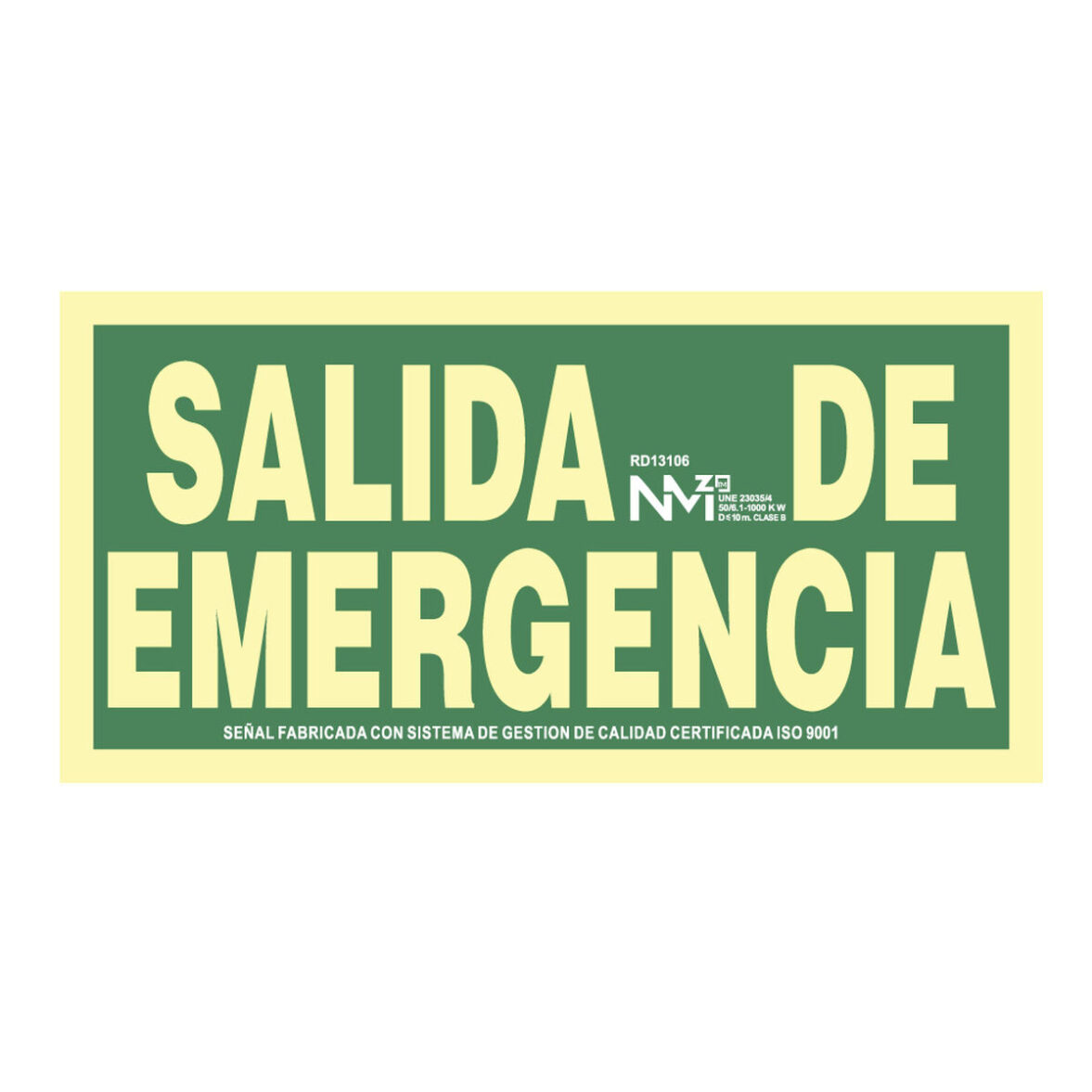 Cartel Normaluz Salida de emergencia PVC 30 x 15 cm